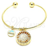 Aro Individual 07.106.0004 Oro Laminado, Diseño de Elefante y Delfín, con Blanca Zirconia Cubica, Diamantado, Tono Dorado (02 MM Thickness, One size fits all)