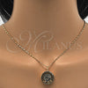 Collares con Dije 04.106.0038.20 Oro Laminado, Diseño de Elefante, con Blanca Zirconia Cubica, Diamantado, Tono Dorado (02 MM Thickness, 20 Inches Length)