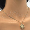 Collares con Dije 04.106.0038.20 Oro Laminado, Diseño de Elefante, con Blanca Zirconia Cubica, Diamantado, Tono Dorado (02 MM Thickness, 20 Inches Length)