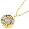 Collares con Dije 04.106.0038.20 Oro Laminado, Diseño de Elefante, con Blanca Zirconia Cubica, Diamantado, Tono Dorado (02 MM Thickness, 20 Inches Length)