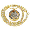 Collares con Dije 04.106.0038.20 Oro Laminado, Diseño de Elefante, con Blanca Zirconia Cubica, Diamantado, Tono Dorado (02 MM Thickness, 20 Inches Length)