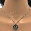 Collares con Dije 04.106.0038.1.18 Rodio Laminado, Diseño de Elefante, con Zirconia Cubica Blanca, Diamantado, Rodinado (Grosor 02 MM, 18 Pulgadas de Largo)