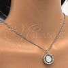 Collares con Dije 04.106.0038.1.18 Rodio Laminado, Diseño de Elefante, con Zirconia Cubica Blanca, Diamantado, Rodinado (Grosor 02 MM, 18 Pulgadas de Largo)