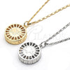 Collares con Dije 04.106.0038.1.18 Rodio Laminado, Diseño de Elefante, con Zirconia Cubica Blanca, Diamantado, Rodinado (Grosor 02 MM, 18 Pulgadas de Largo)