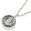 Collares con Dije 04.106.0039.1.20 Rodio Laminado, Diseño de Guadalupe, con Zirconia Cubica Blanca, Diamantado, Rodinado (Grosor 02 MM, 20 Pulgadas de Largo)