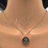 Collares con Dije 04.106.0040.20 Oro Laminado, Diseño de Delfín, con Blanca Zirconia Cubica, Pulido, Tono Dorado (02 MM Thickness, 20 Inches Length)
