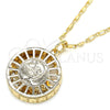 Collares con Dije 04.106.0040.20 Oro Laminado, Diseño de Delfín, con Blanca Zirconia Cubica, Pulido, Tono Dorado (02 MM Thickness, 20 Inches Length)