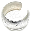 Aro Individual 07.168.0012.1 Rodio Laminado, Diseño de Flor y Oja, Diamantado, Rodinado (Grosor 30 MM, Talla Unica)