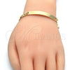 Pulsera con Placa 03.168.0021.08 Oro Laminado, Pulido, Tono Dorado (06 MM Thickness, 8 Inches Length)