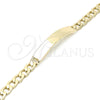 Pulsera con Placa 03.168.0021.08 Oro Laminado, Pulido, Tono Dorado (06 MM Thickness, 8 Inches Length)