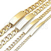 Pulsera con Placa 03.168.0021.08 Oro Laminado, Pulido, Tono Dorado (06 MM Thickness, 8 Inches Length)