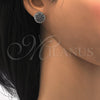 Arete Dormilona 02.106.0020.1 Rodio Laminado, con Zirconia Cubica Blanca, Pulido, Rodinado