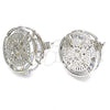 Arete Dormilona 02.106.0020.1 Oro Laminado Blanco, con Zirconia Cubica Blanca, Pulido, Rodinado