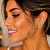 Arete Dormilona 02.106.0031.1 Oro Laminado Blanco, con Zirconia Cubica Blanca, Pulido, Rodinado