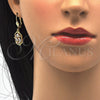 Juego de Arete y Dije de Adulto 10.287.0008 Oro Laminado, con Blanca Zirconia Cubica, Pulido, Tono Dorado
