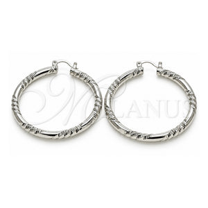 Argolla Grande 02.170.0228.1.50 Oro Laminado Blanco, Diamantado, Rodinado