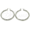 Argolla Grande 02.170.0228.1.50 Rodio Laminado, Diamantado, Rodinado