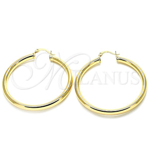 Argolla Grande 02.170.0235.50 Oro Laminado, Pulido, Tono Dorado