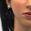 Arete Dormilona 02.195.0094 Oro Laminado, Diseño de Ãrbol, con Blanca Zirconia Cubica, Pulido, Tono Dorado
