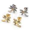 Arete Dormilona 02.195.0094 Oro Laminado, Diseño de Ãrbol, con Blanca Zirconia Cubica, Pulido, Tono Dorado