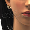 Argolla Huggie 02.195.0096.12 Oro Laminado, con Blanca Micro Pave, Pulido, Tono Dorado