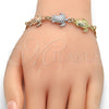 Pulsera Elegante 03.63.1871.1.07 Oro Laminado, Diseño de Tortuga, Pulido, Tres Tonos (04 MM Thickness, 7 Inches Length)