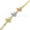 Pulsera Elegante 03.63.1871.1.07 Oro Laminado, Diseño de Tortuga, Pulido, Tres Tonos (04 MM Thickness, 7 Inches Length)