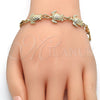 Pulsera Elegante 03.63.1874.07 Oro Laminado, Diseño de Tortuga, Pulido, Tono Dorado (04 MM Thickness, 7 Inches Length)