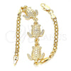 Pulsera Elegante 03.63.1874.07 Oro Laminado, Diseño de Tortuga, Pulido, Tono Dorado (04 MM Thickness, 7 Inches Length)