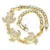 Pulsera Elegante 03.63.1874.07 Oro Laminado, Diseño de Tortuga, Pulido, Tono Dorado (04 MM Thickness, 7 Inches Length)