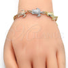 Pulsera Elegante 03.63.1874.1.07 Oro Laminado, Diseño de Tortuga, Pulido, Tres Tonos (04 MM Thickness, 7 Inches Length)