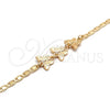 Pulsera Elegante 03.63.1879.08 Oro Laminado, Diseño de Mariposa, Pulido, Tono Dorado (04 MM Thickness, 8 Inches Length)