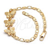 Pulsera Elegante 03.63.1879.08 Oro Laminado, Diseño de Mariposa, Pulido, Tono Dorado (04 MM Thickness, 8 Inches Length)