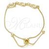 Pulsera Bolo Ajustable 03.63.1884.12 Oro Laminado, Diseño de Delfín, Pulido, Tono Dorado (01 MM Thickness, 12 Inches Length)