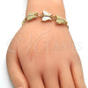 Pulsera Elegante 03.63.1887.08 Oro Laminado, Diseño de Mariposa, Pulido, Tono Dorado (04 MM Thickness, 8 Inches Length)