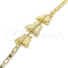 Pulsera Elegante 03.63.1887.08 Oro Laminado, Diseño de Mariposa, Pulido, Tono Dorado (04 MM Thickness, 8 Inches Length)