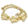 Pulsera Elegante 03.63.1887.08 Oro Laminado, Diseño de Mariposa, Pulido, Tono Dorado (04 MM Thickness, 8 Inches Length)