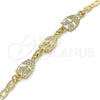 Pulsera Elegante 03.63.1889.08 Oro Laminado, Diseño de Búho, Pulido, Tono Dorado (04 MM Thickness, 8 Inches Length)