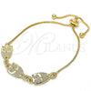 Pulsera Bolo Ajustable 03.63.1890.10 Oro Laminado, Diseño de Búho, Pulido, Tono Dorado (01 MM Thickness, 10 Inches Length)