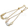 Pulsera Bolo Ajustable 03.63.1890.10 Oro Laminado, Diseño de Búho, Pulido, Tono Dorado (01 MM Thickness, 10 Inches Length)