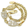 Pulsera Elegante 03.63.1892.08 Oro Laminado, Diseño de Búho, Pulido, Tono Dorado (04 MM Thickness, 8 Inches Length)