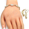 Collar, Pulsera y Dije 06.63.0222 Oro Laminado, Diseño de Búho, Pulido, Tono Dorado