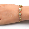 Pulsera Elegante 03.63.1893.08 Oro Laminado, Diseño de Flor, Pulido, Tono Dorado (04 MM Thickness, 8 Inches Length)