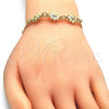 Pulsera Elegante 03.63.1893.08 Oro Laminado, Diseño de Flor, Pulido, Tono Dorado (04 MM Thickness, 8 Inches Length)
