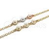 Pulsera Elegante 03.63.1893.08 Oro Laminado, Diseño de Flor, Pulido, Tono Dorado (04 MM Thickness, 8 Inches Length)