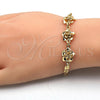Pulsera Elegante 03.63.1895.08 Oro Laminado, Diseño de Flor, Pulido, Tono Dorado (04 MM Thickness, 8 Inches Length)