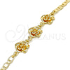 Pulsera Elegante 03.63.1895.08 Oro Laminado, Diseño de Flor, Pulido, Tono Dorado (04 MM Thickness, 8 Inches Length)