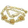 Pulsera Elegante 03.63.1895.08 Oro Laminado, Diseño de Flor, Pulido, Tono Dorado (04 MM Thickness, 8 Inches Length)