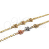 Pulsera Elegante 03.63.1895.08 Oro Laminado, Diseño de Flor, Pulido, Tono Dorado (04 MM Thickness, 8 Inches Length)