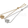 Pulsera Bolo Ajustable 03.155.0042.1.11 Rodio Laminado, Diseño de Elefante, con Zirconia Cubica Blanca, Pulido, Rodinado (Grosor 01 MM, 11 Pulgadas de Largo)